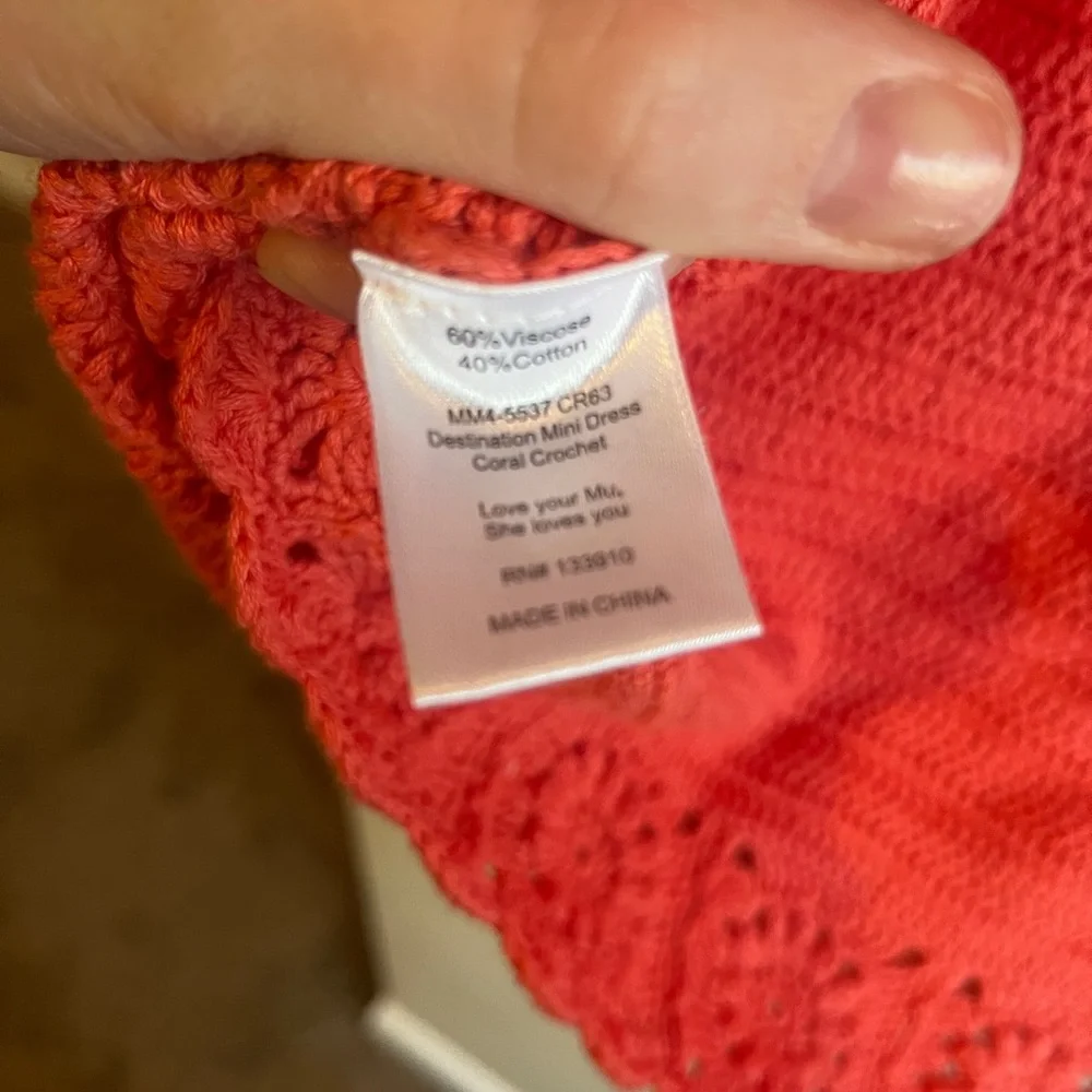 Show Me Your MuMu Coral Crochet Mini Dress - Picture 8 of 9